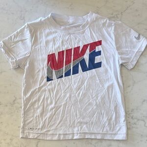 Nike White Tee with Red and Blue Graphic